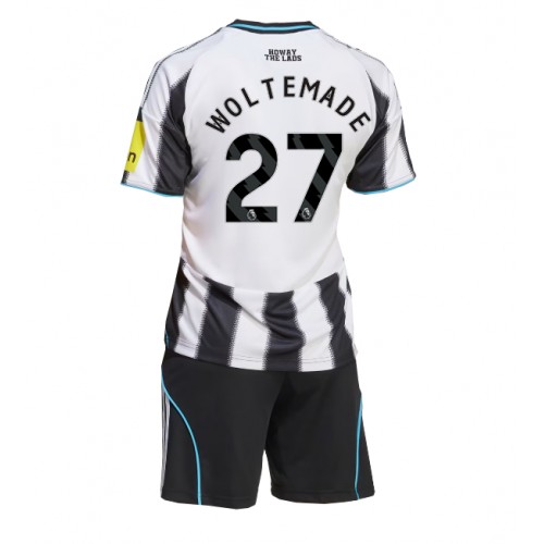 Newcastle United Nick Woltemade #27 Replica Home Stadium Kit for Kids 2025-26 Short Sleeve (+ pants)